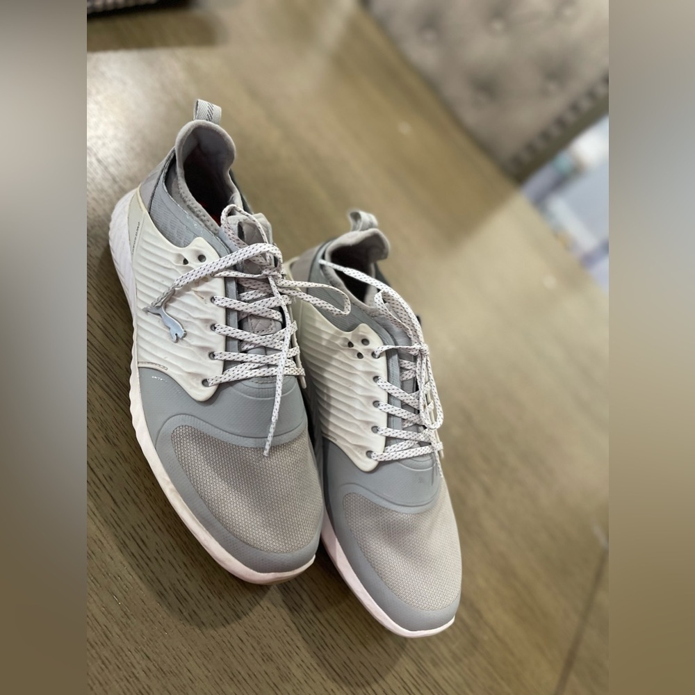 Puma Grey/White Power Adapt Caged Golf Shoes